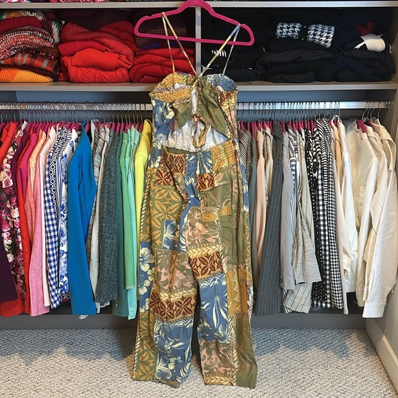 Free People Patchwork Jumpsuit in Multicolor size XS NWT - Picture 3 of 3